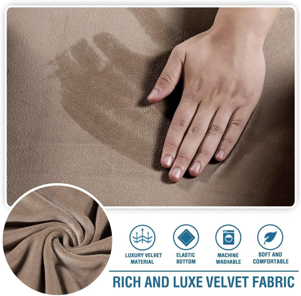 H.VERSAILTEX Chaise Lounge Cover Indoor Velvet Chaise Slipcover High Stretch ...