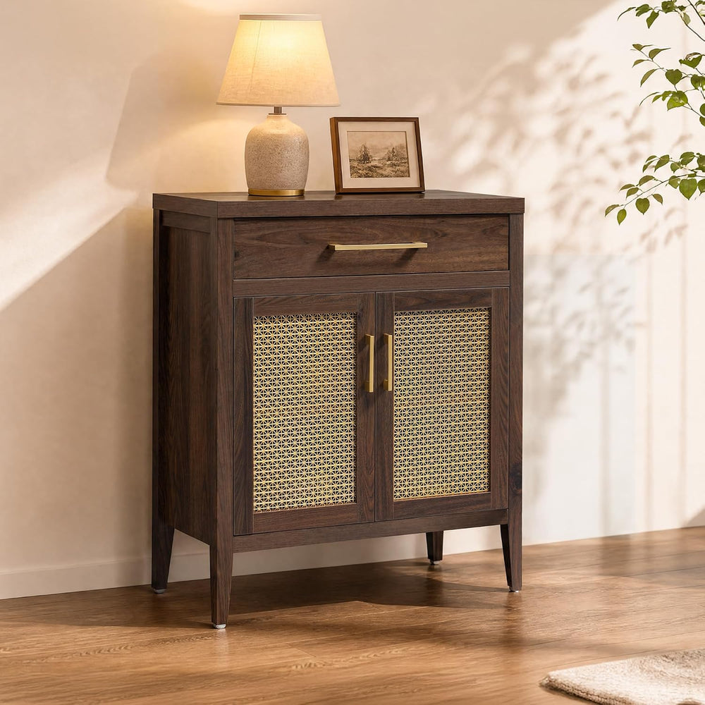 SICOTAS 30" Sideboard Buffet Cabinet with Adjustable Shelf, Espresso Walnut