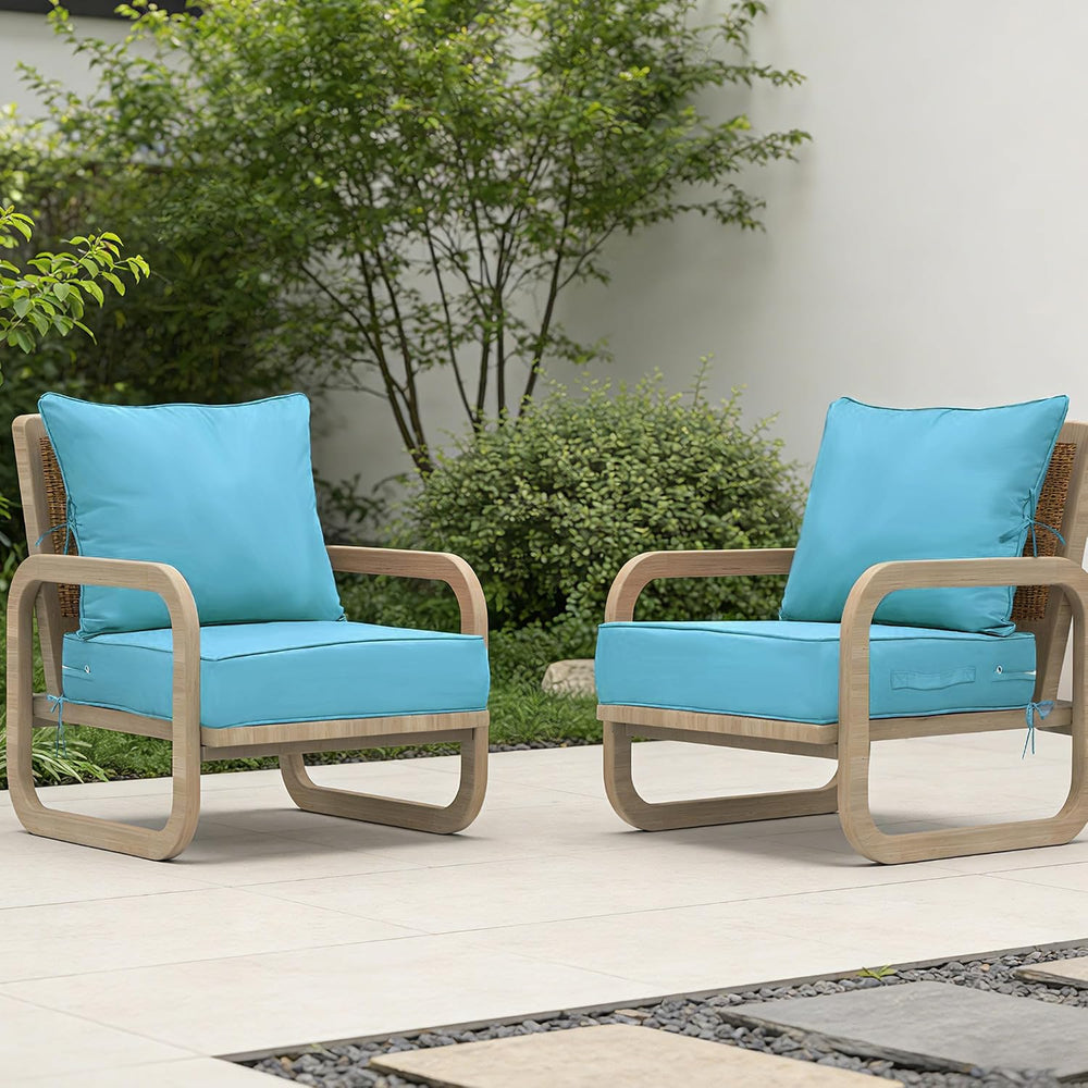 22x22 Outdoor Chair Cushions Set of 2, Waterproof Deep Seat Cushions for Pati...
