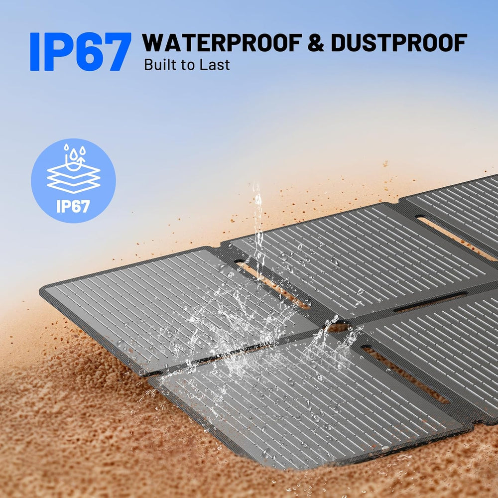 SOLUPUP 100W Portable Solar Panels-24% High Efficiency-Compact 8-fold Design ...