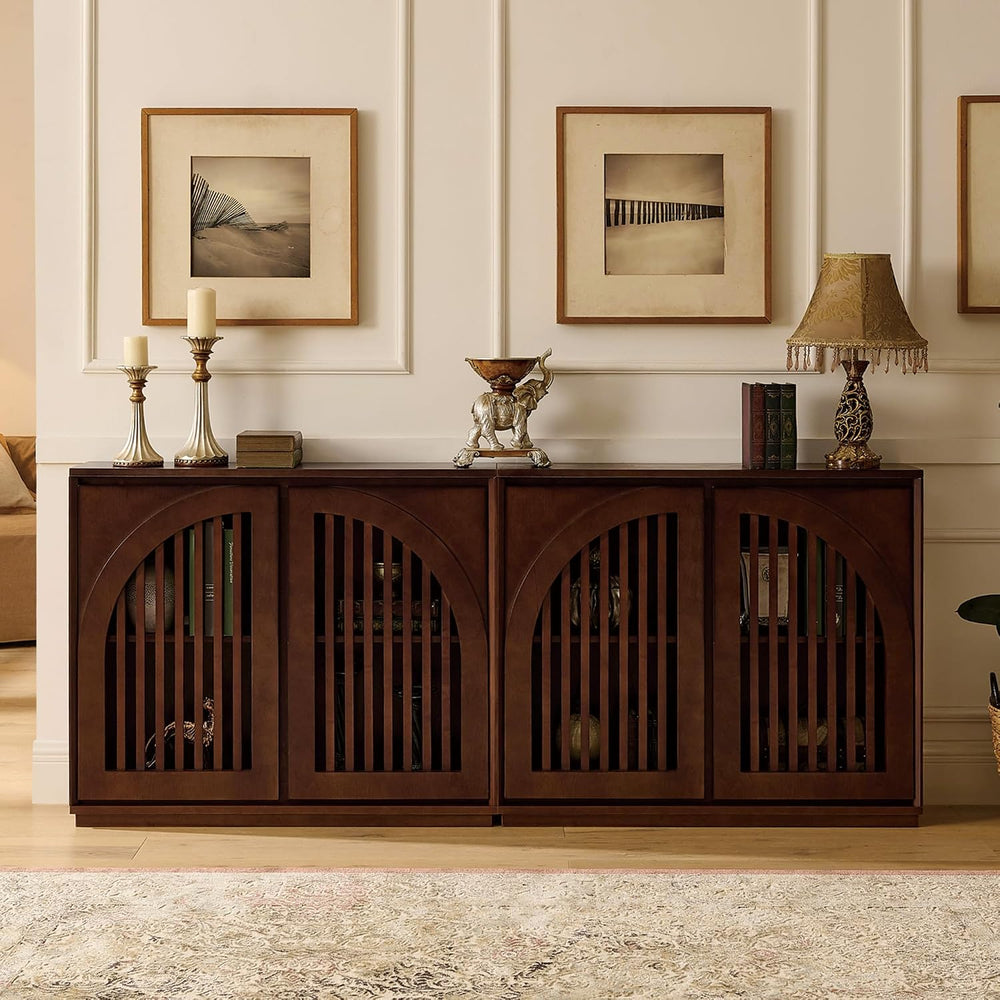LKTART 39" Walnut Narrow Sideboard Buffet Storage Cabinet for Entryway