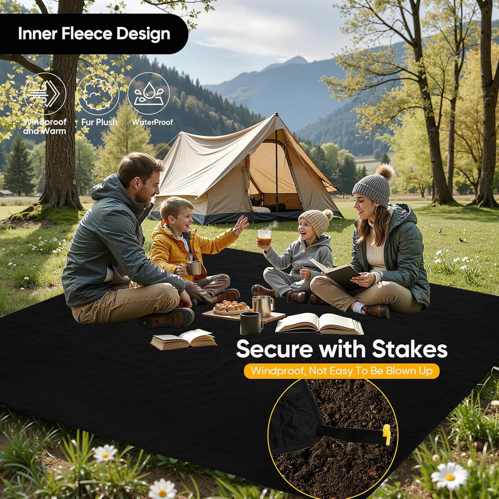 Waterproof Outdoor Blanket 82"x55", Windproof & Warm, 250 GSM F...