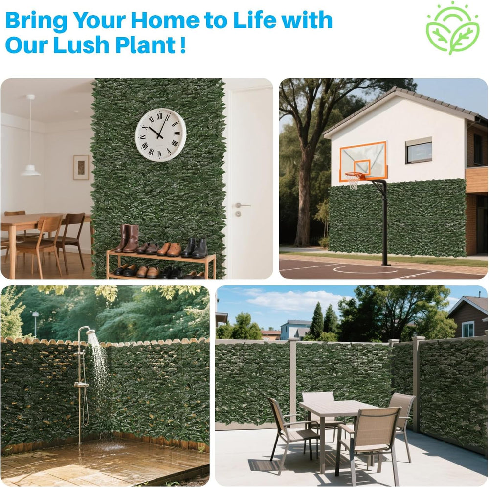 Patio Paradise 4'x8'-1Pc Faux Ivy Fence Privacy Screen Artificial Gre...