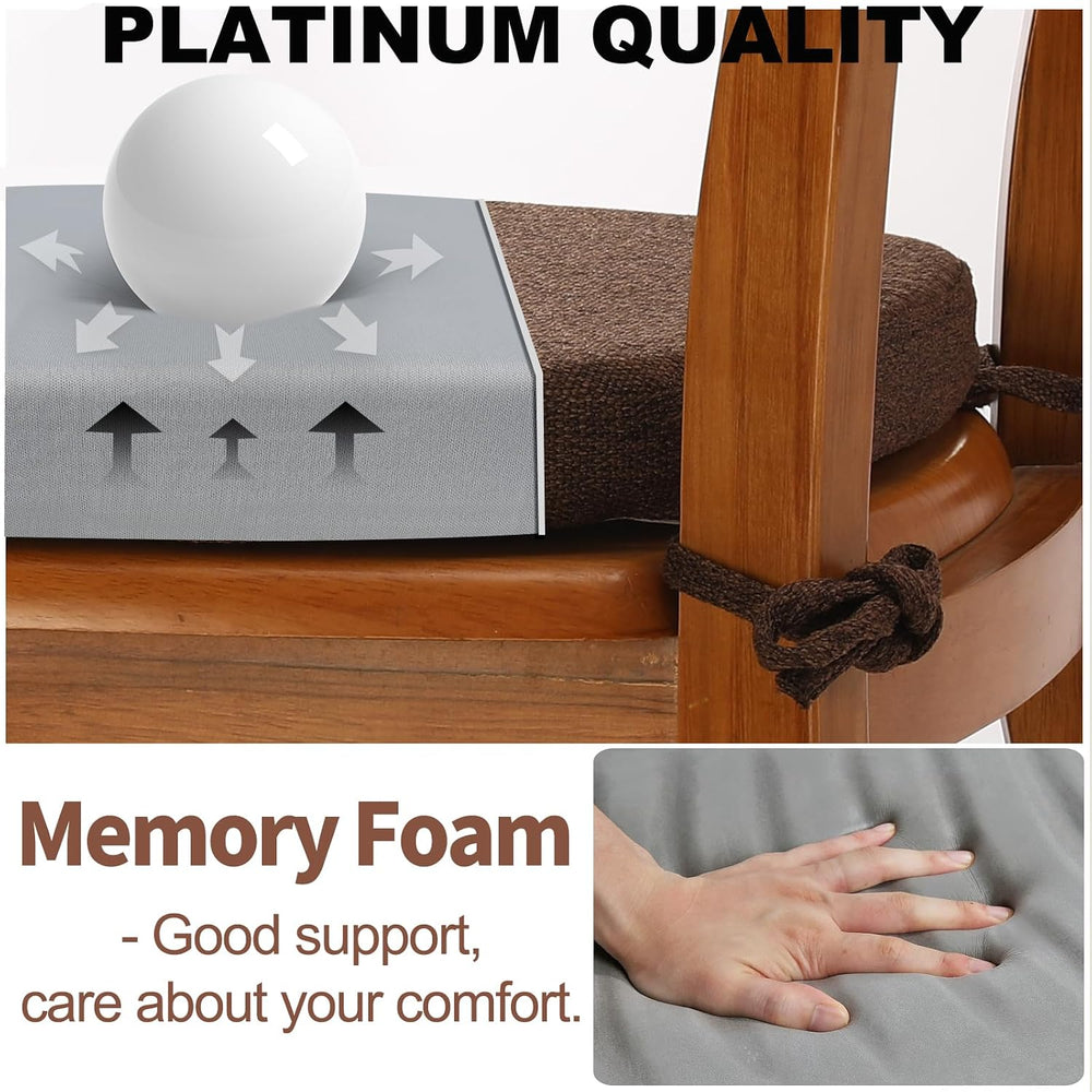 SINOSSO Memory Foam Chair Cushions for Dining Chairs Set of 4, Kitchen Seat C...