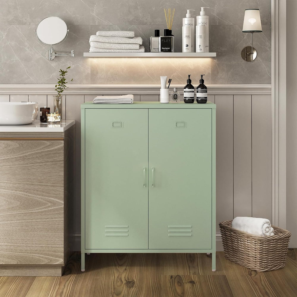 Steehoom Metal Cabinet with 2 Door, Metal Locker Storage Cabinet with Adjusta...