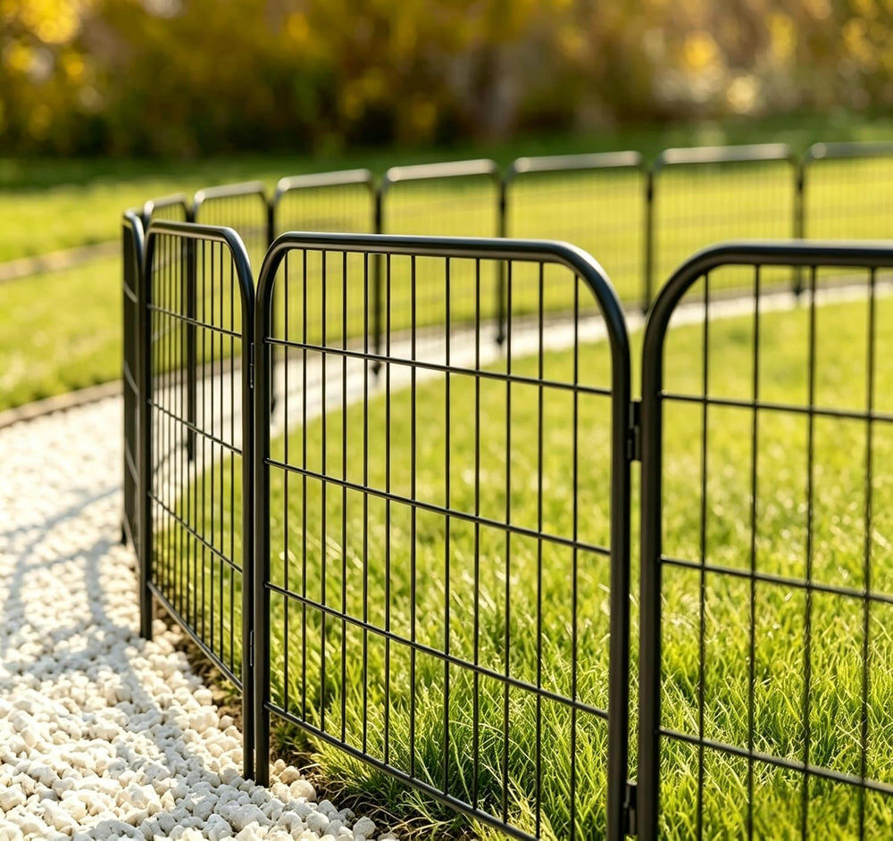 AMAGABELI 10 Panels 24 in(H) X 22 ft(L) Decorative Garden Fence Gate,No Dig D...
