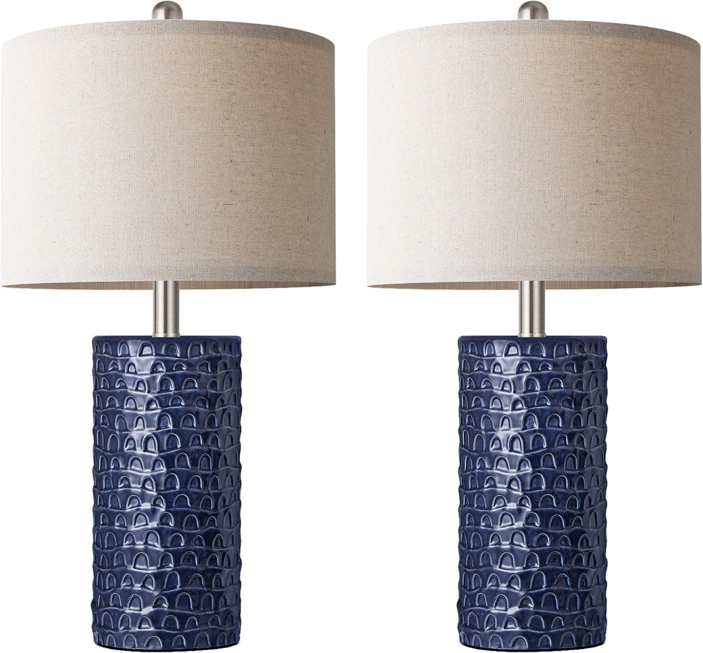 PARTPHONER 23" Modern Ceramic Table Lamp Set of 2, Table Lamps for Livin...