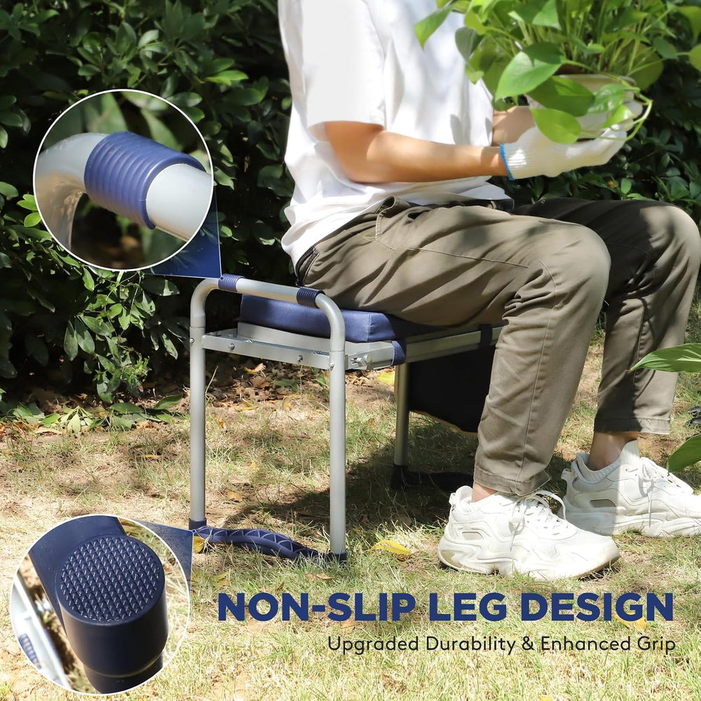Tovve Foldable Garden Kneeler and Seat, Heavy Duty Garden Stool with 10"...