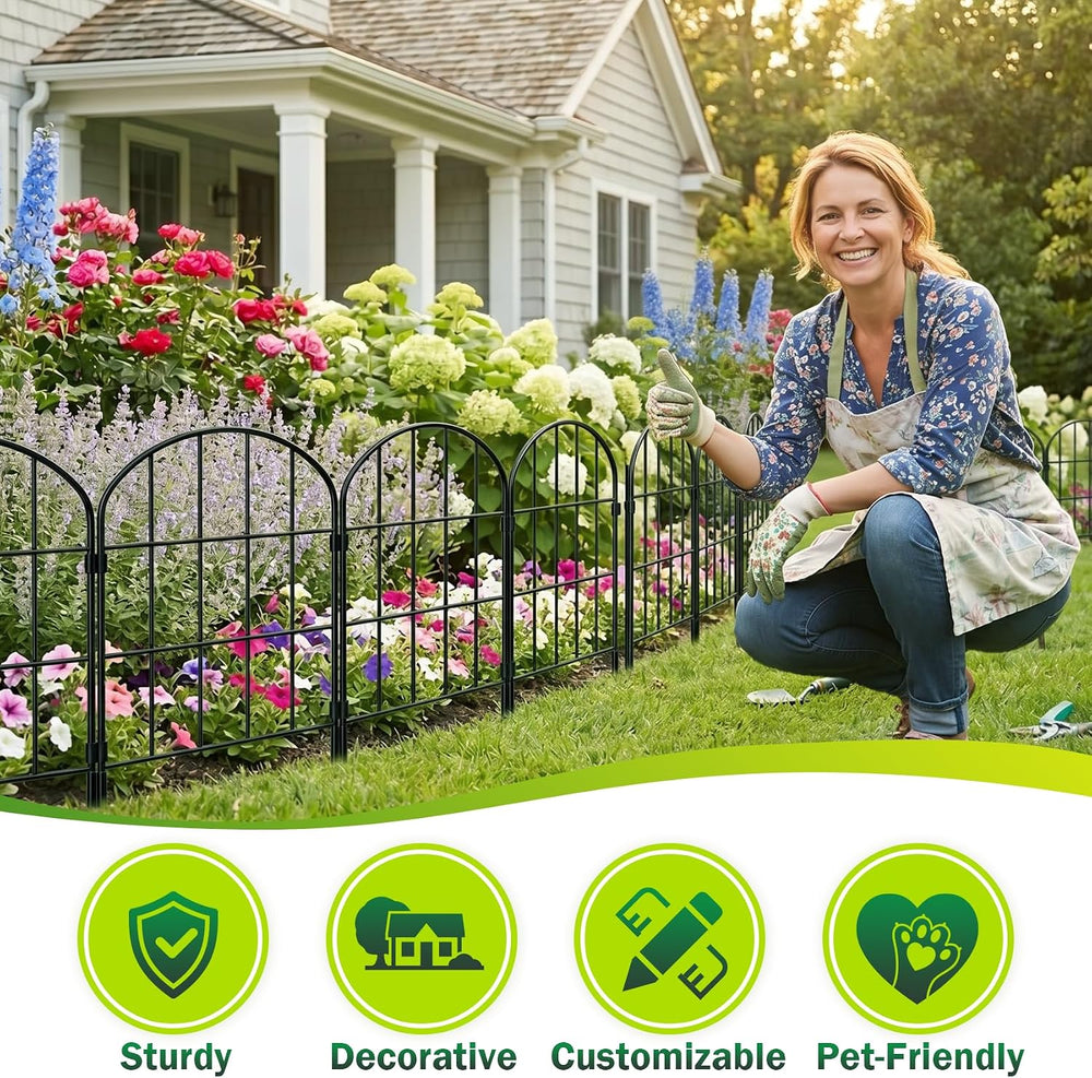 20.58ft (L) x 24in (H) Decorative Garden Fence Panels - Animal Barrier Fence ...