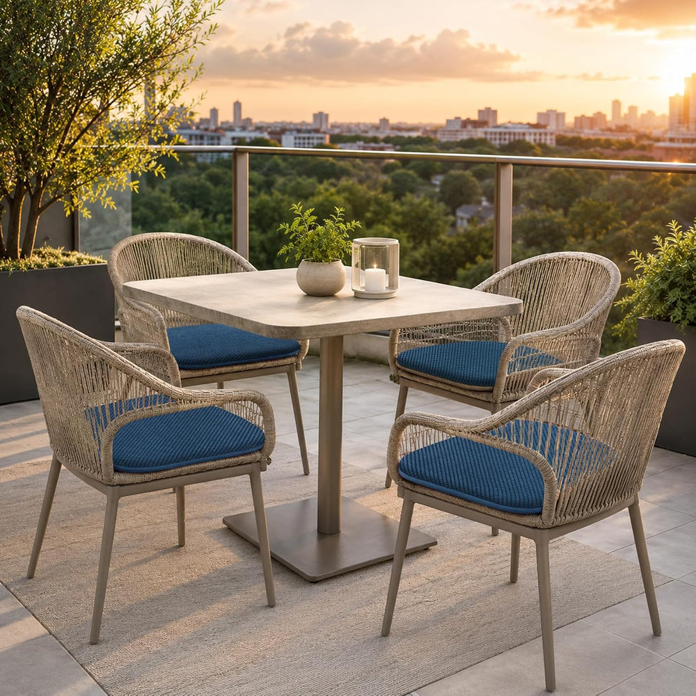 Blue Foam Seat Cushions Kitchen Chairs Pads for Dining Chairs Non Slip Patio ...