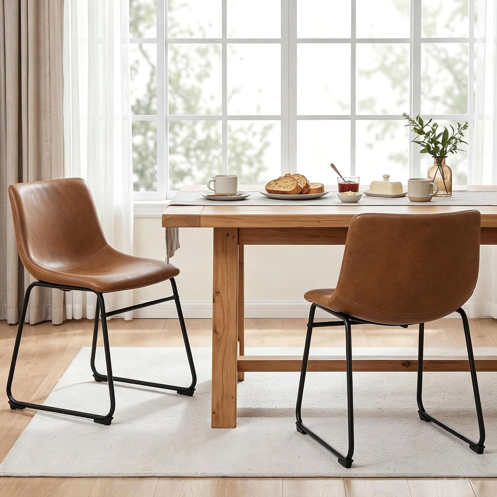 GOTMINSI Dining Chairs Set of 2, 18 Inch Modern Dinner Chairs, PU Leather Arm...