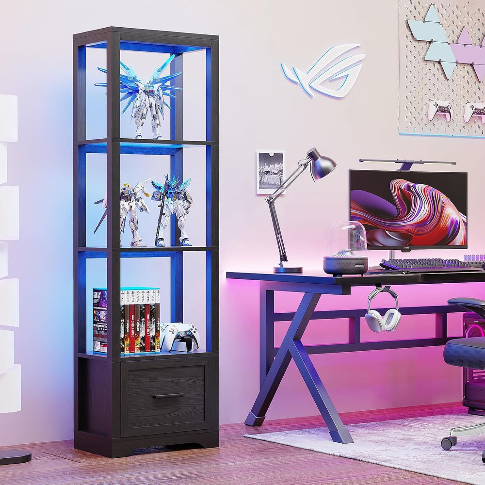 BROTTAR Display Shelf with 3 Color Light, Black