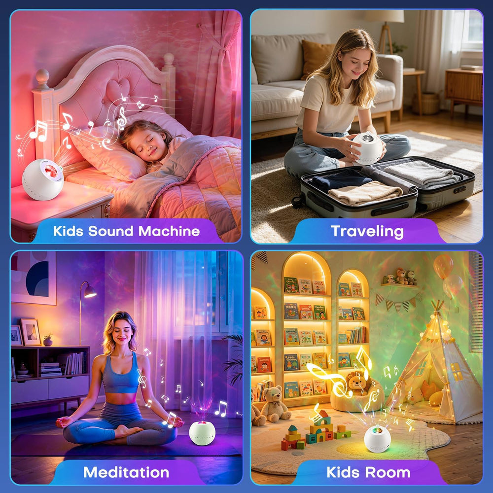 Sound Machine Light Projector, 30 Sleep Sounds for Adult, Bluetooth Speaker