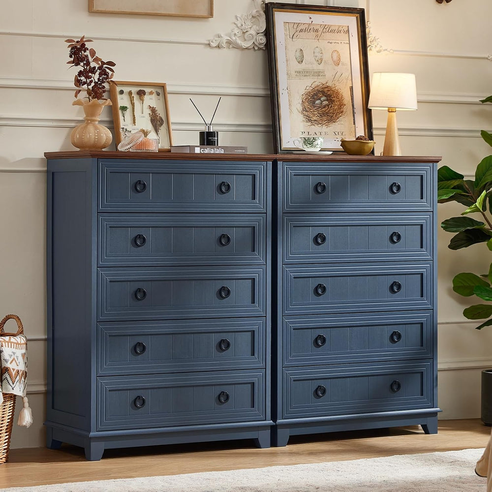 Joaxswe Farmhouse 5 Drawer Dresser for Bedroom, 42" Tall Small Dressers ...