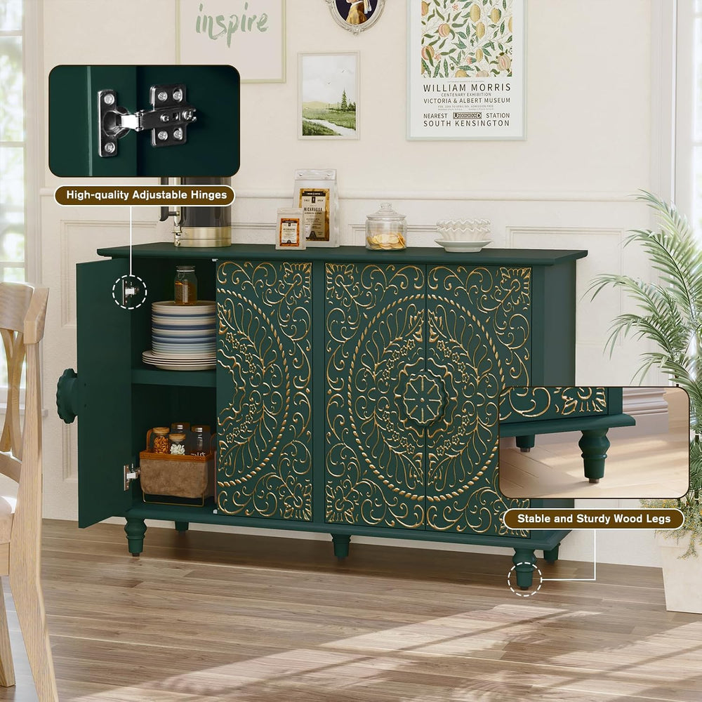 ARTPOWER Sideboard Buffet Cabinet with Storage, 48" Decorative Accent Ca...