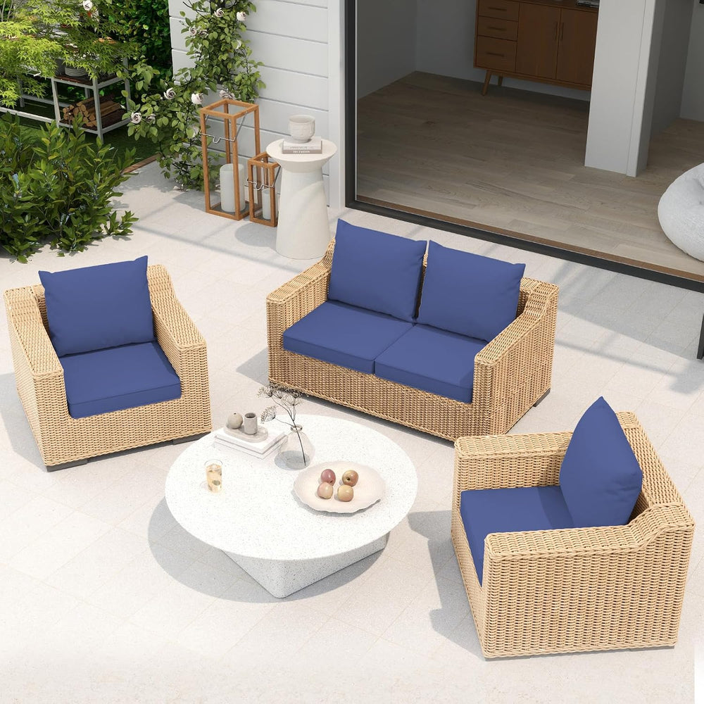 Outdoor Chair Cushions Set of 4, 22 x 22 Inch Patio Furniture Cushions with S...