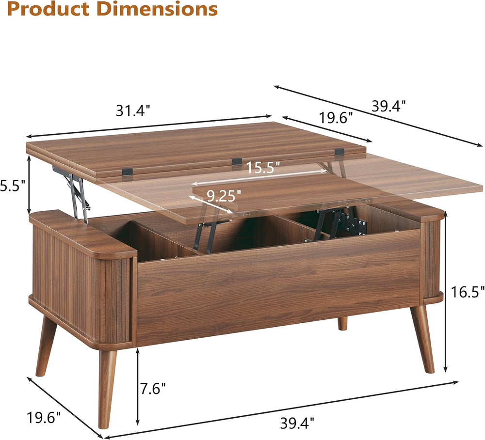 HUAHUU Lift Top Coffee Table with Storage, 40" Square Coffee Table with ...