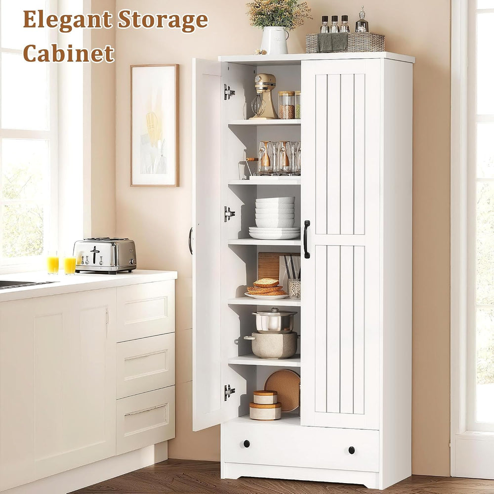 Decofy 70" Tall Storage Cabinet, Large Wood Storage Pantry Cabinets with...
