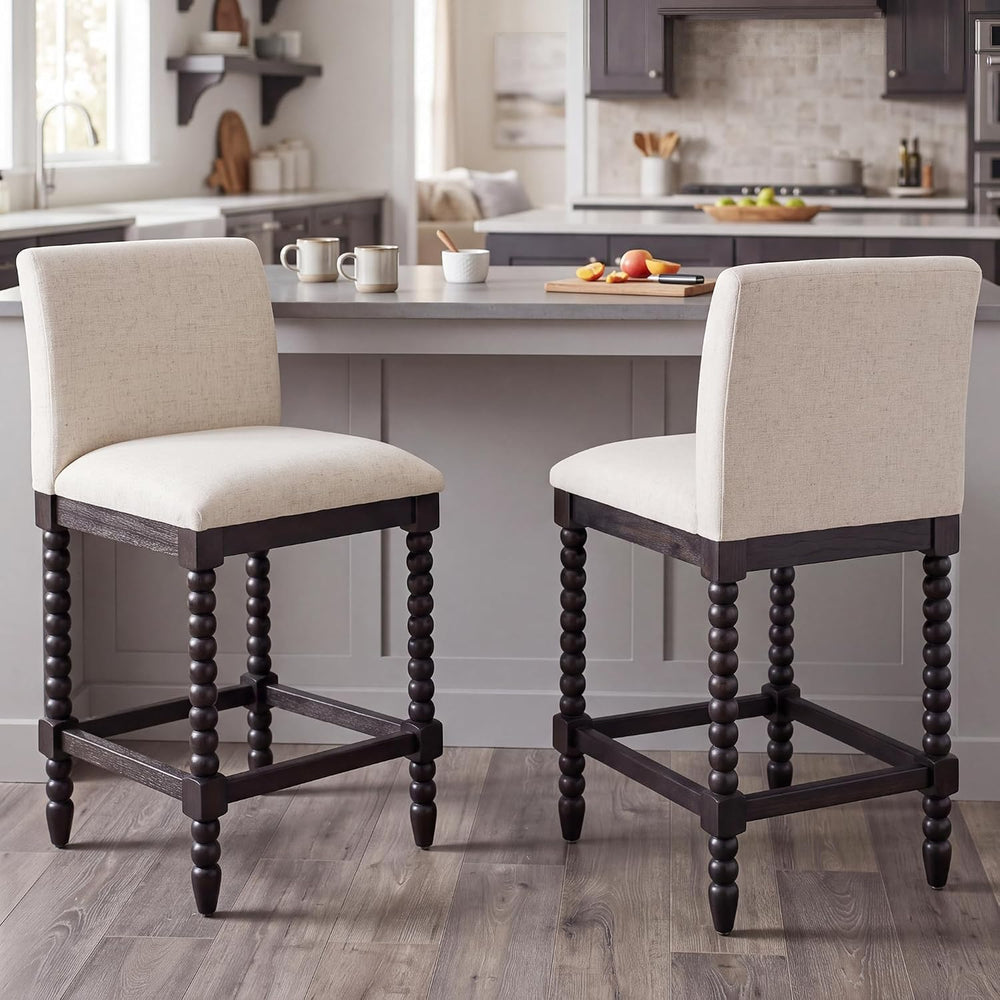 DUHOME Spindle Counter Stool with Padded Spring Seat