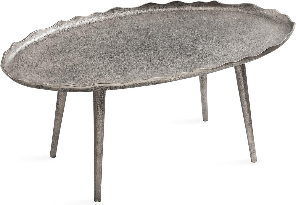 Kate and Laurel Alessia Modern Glam Oval Coffee Table; 34 x 20 x 15; Silver; ...