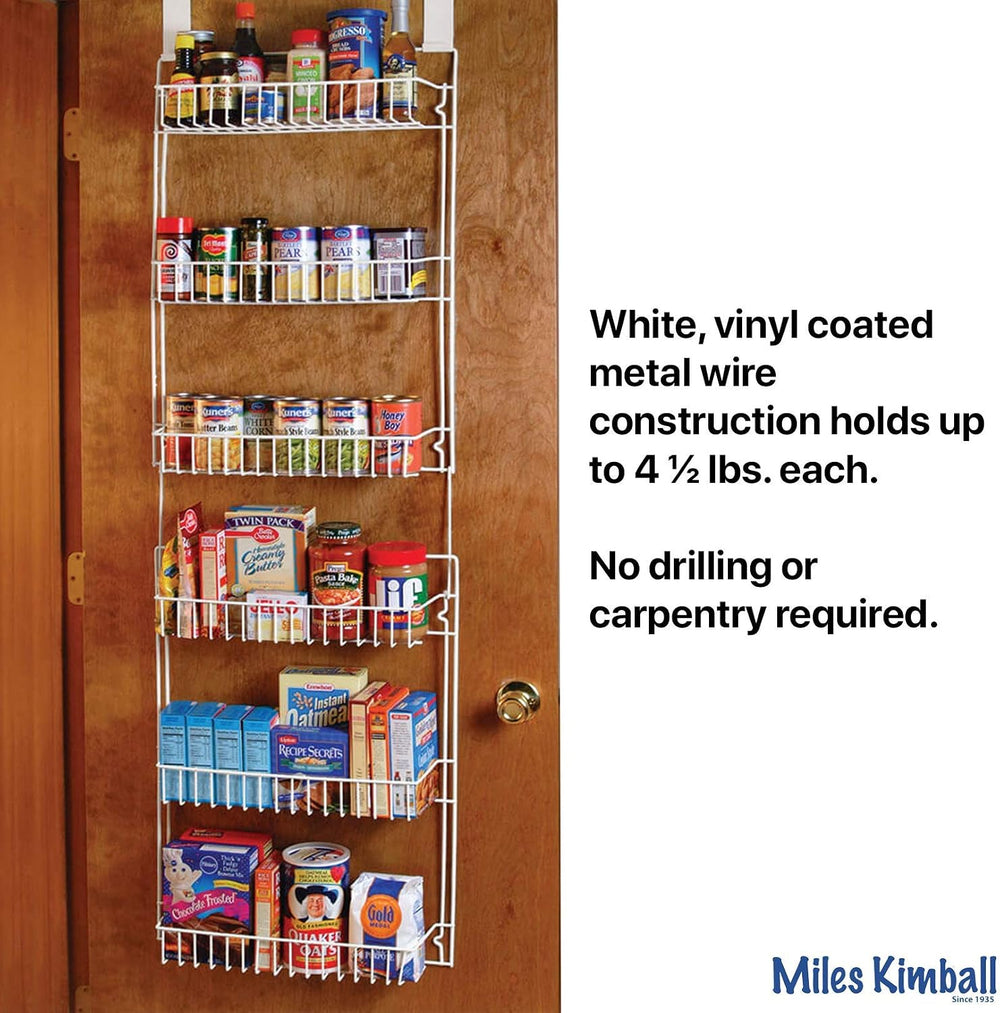 Miles Kimball Over The Door Kitchen Storage Organizer, White