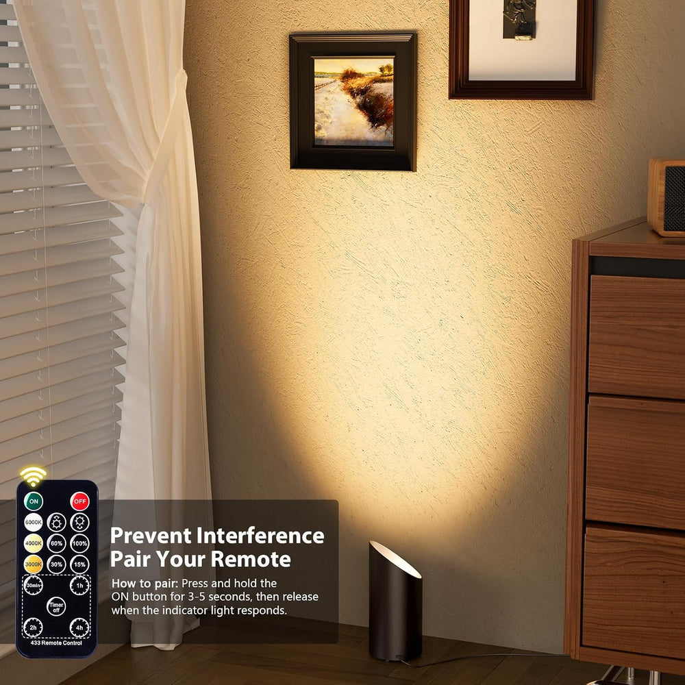 Brightown 2 Pack Uplights Indoor Floor Can Lights with Remote and Timer