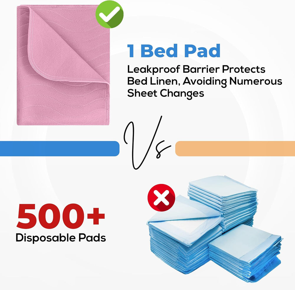 4 Pack Waterproof Reusable Heavy Absorbency Incontinence Bed Pads 34"x36...