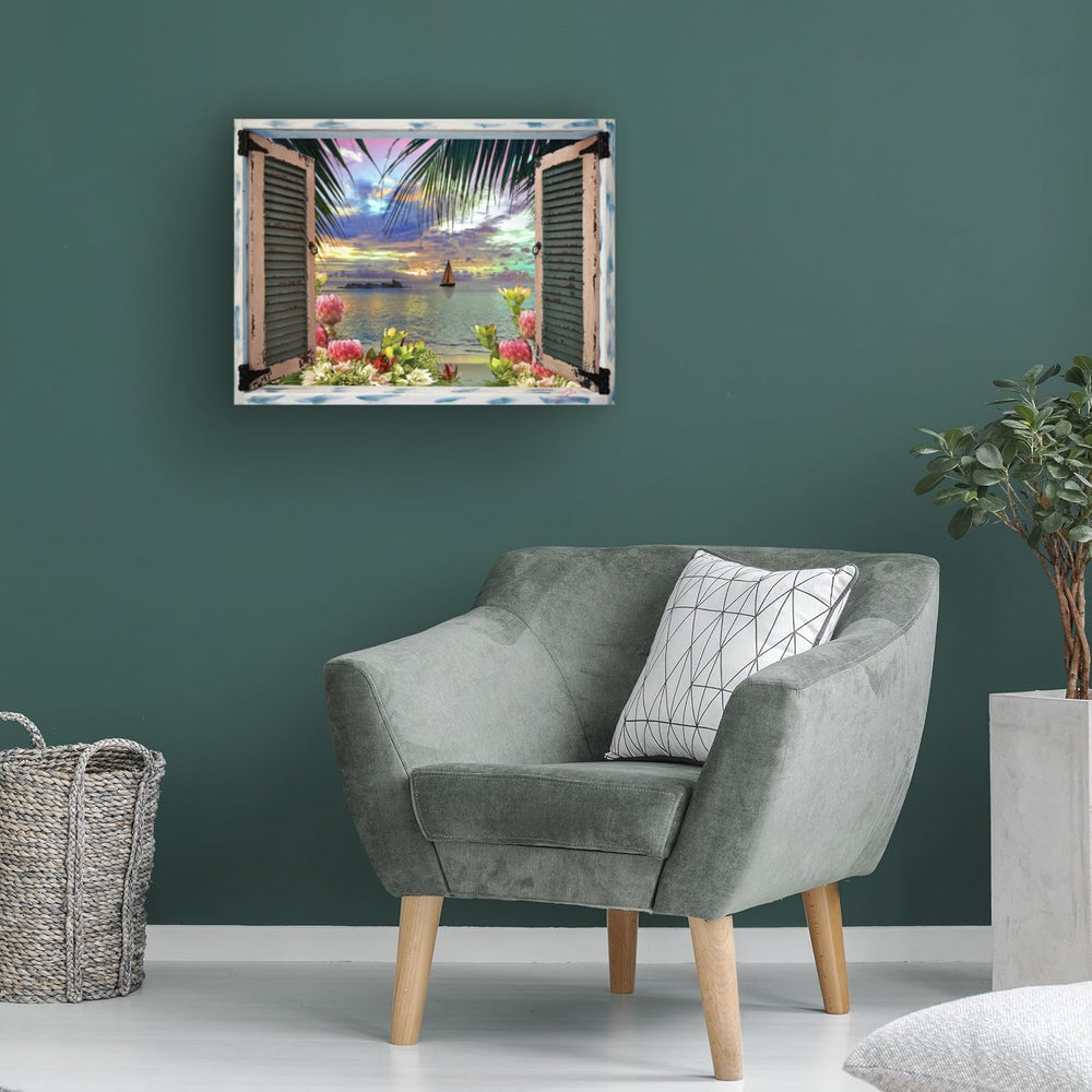 Leo Kelly 'Tropical Window to Paradise III' Canvas Art