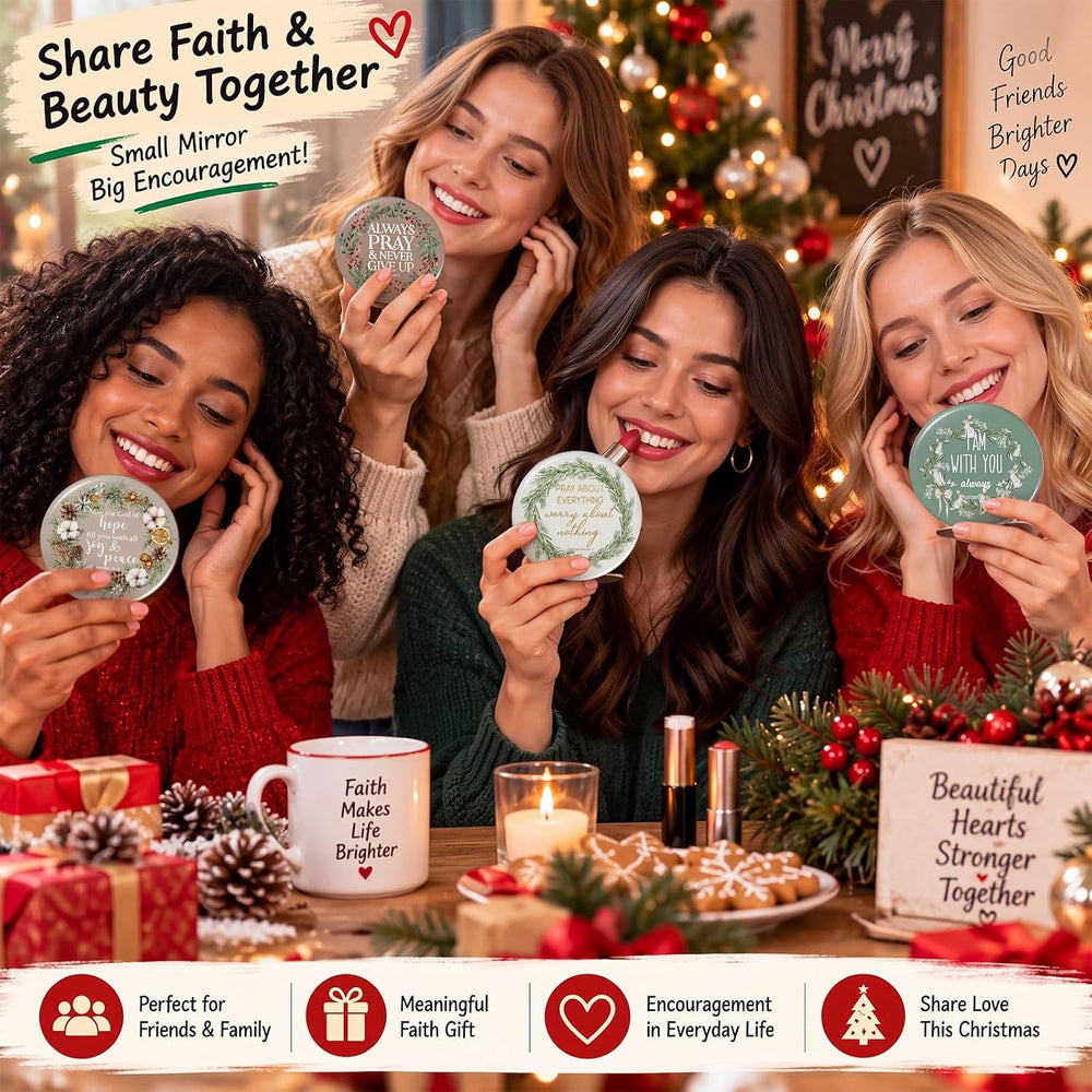 Thyle 72 Sets Christmas Christian Gifts Bulk Bible Verse Compact Mirrors