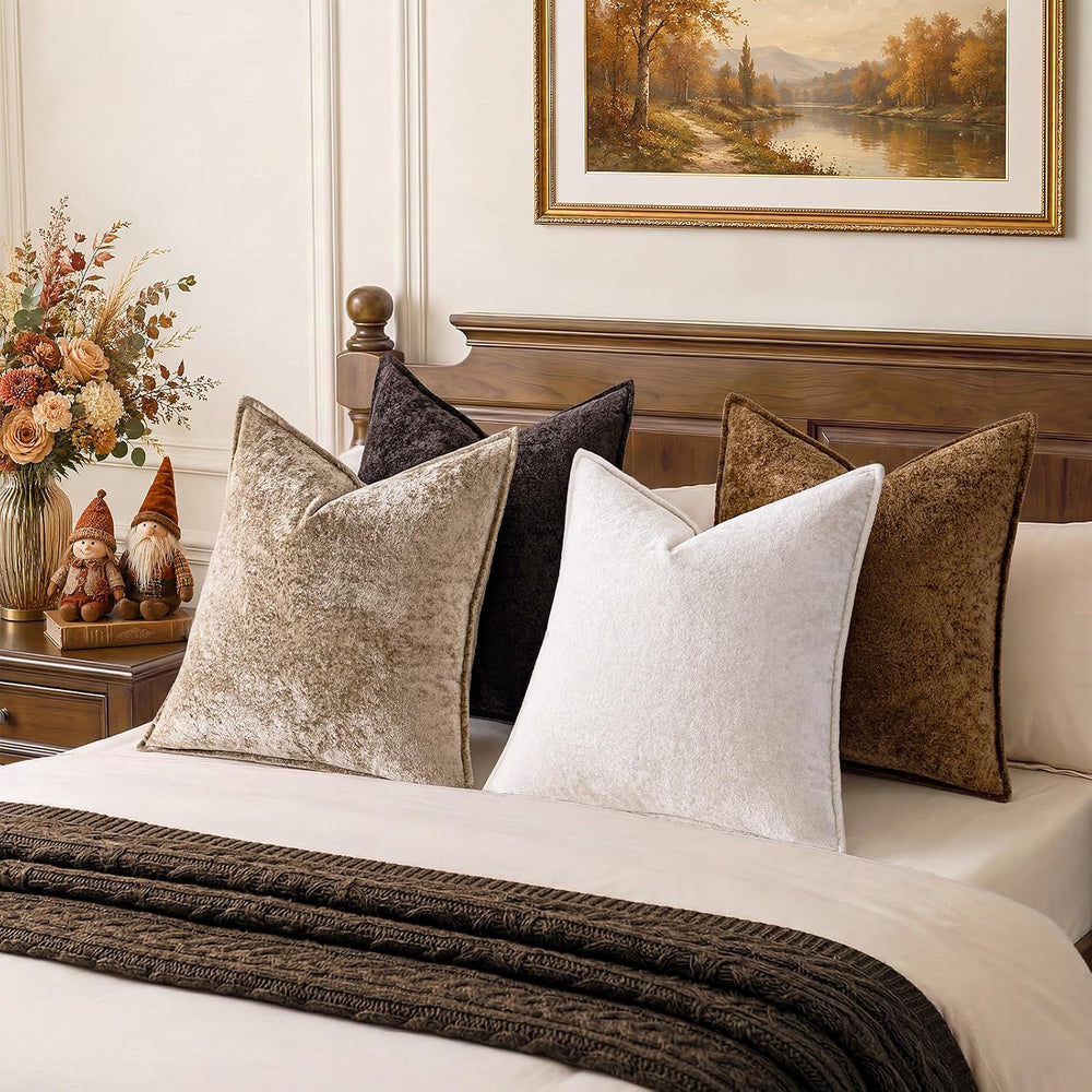 a moment Throw Pillow Covers 22X22 Inch 4 Packs,Soft Velvet Decorative Pillow...