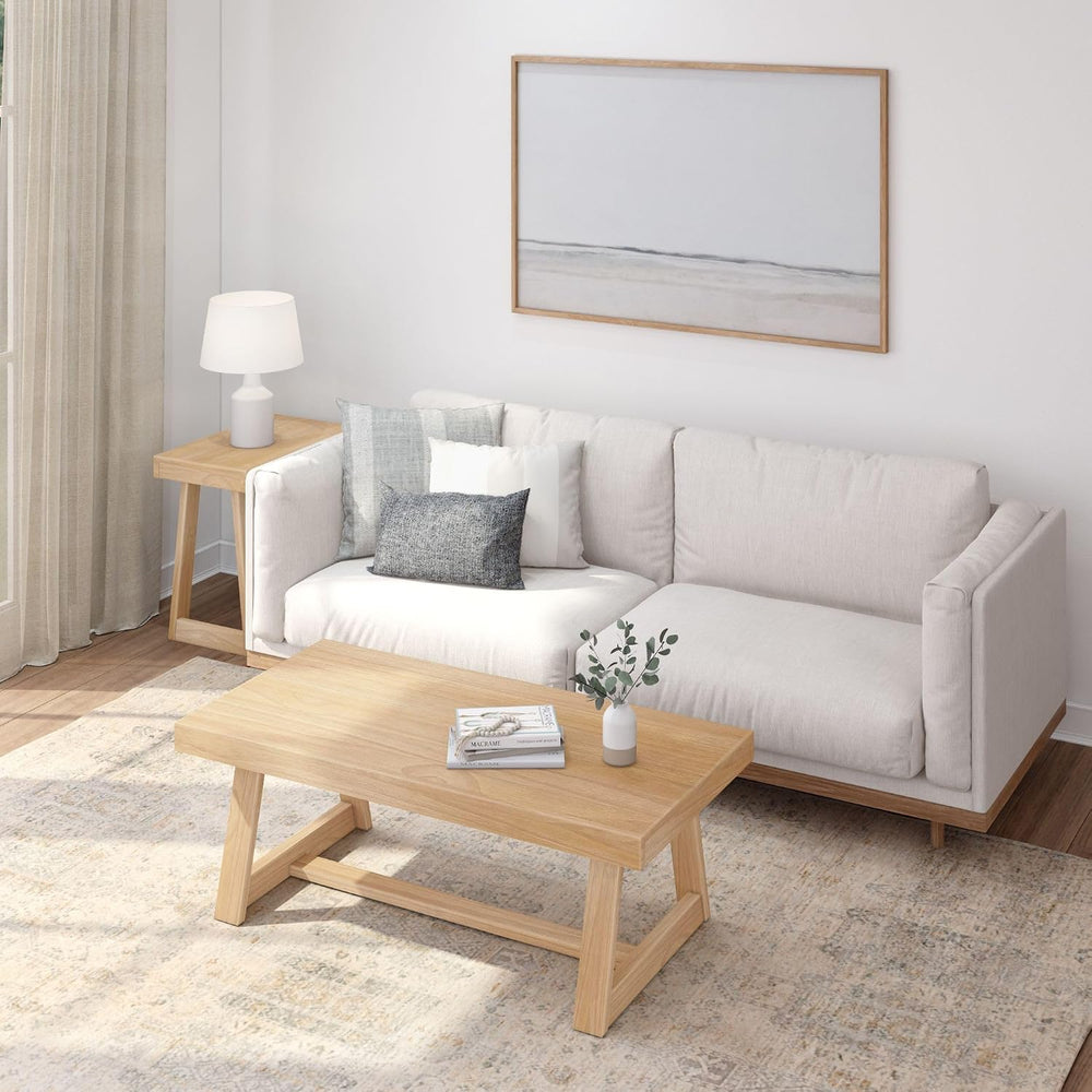 Plank+Beam Classic Rectangular Side Table, Blonde Wirebrush