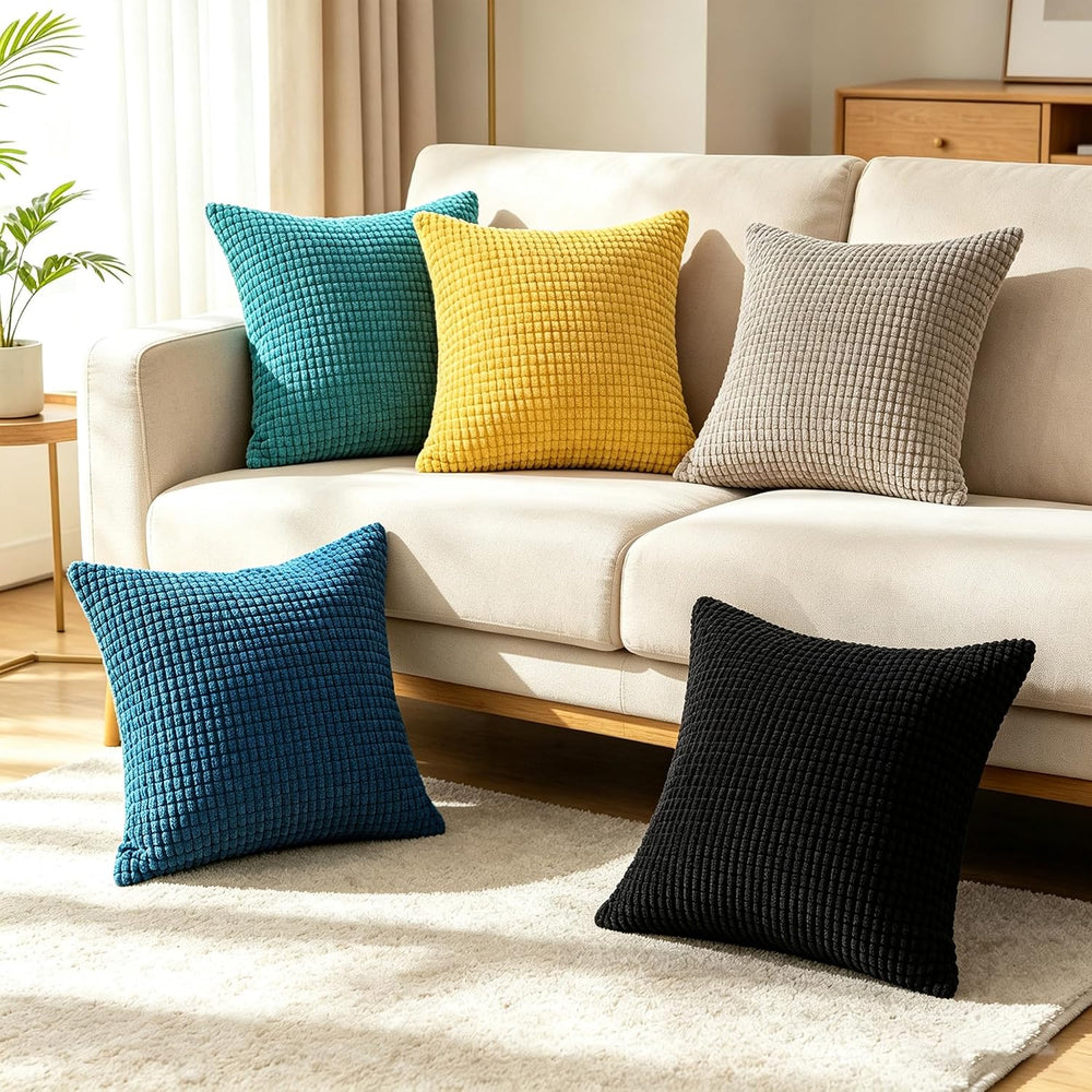CaliTime Decorative Couch Throw Pillow Covers 26 X 26 Inches Black