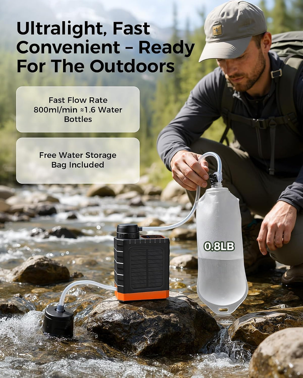 3-in-1 Portable Electric Water Filter for Survival Kit & Emergency