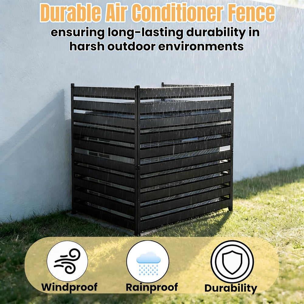 38" W x 42" H (3 Panels) Air Conditioner Fence Screen - Outdoor Enc...
