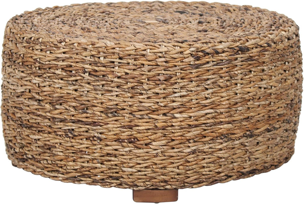 East at Main Round Rattan Coffee Table, Handwoven Wicker Boho Coastal