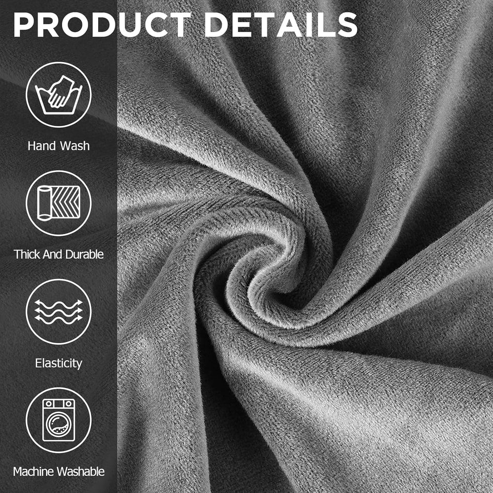 Peryiter 3 Pcs Couch and Loveseat Sofa Covers,Dark Gray,Velvet