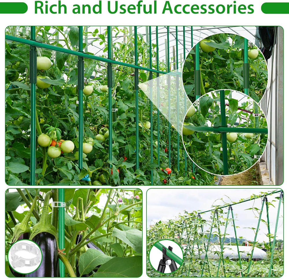 188pcs Garden Stakes,80 Pack Thicken Fiberglass Tomato Stakes