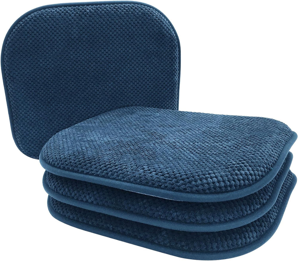 Blue Foam Seat Cushions Kitchen Chairs Pads for Dining Chairs Non Slip Patio ...