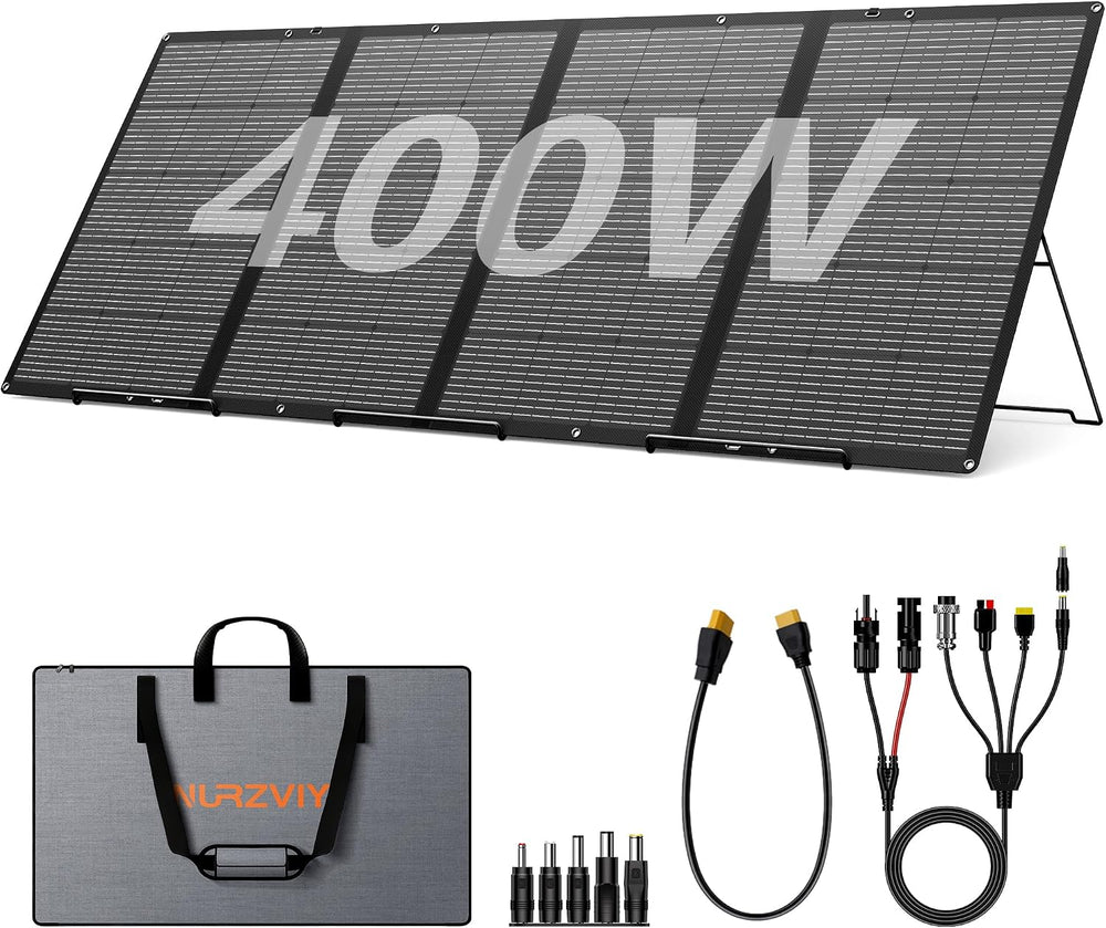 400W Portable Solar Panel for Power Station, 400 Watt 36V ETFE Foldable Solar...
