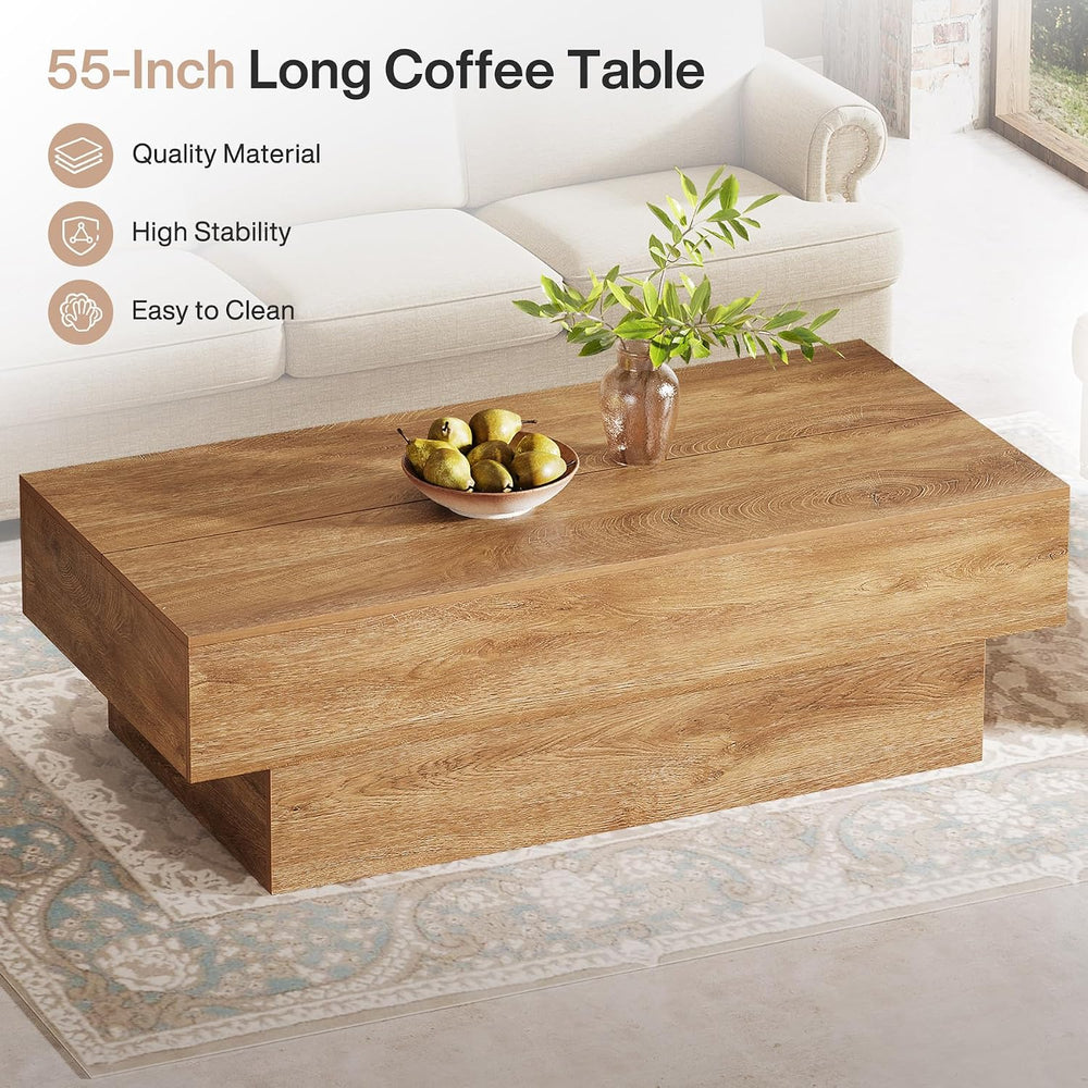 Tribesigns 55" Large Rectangle Coffee Table for Living Room