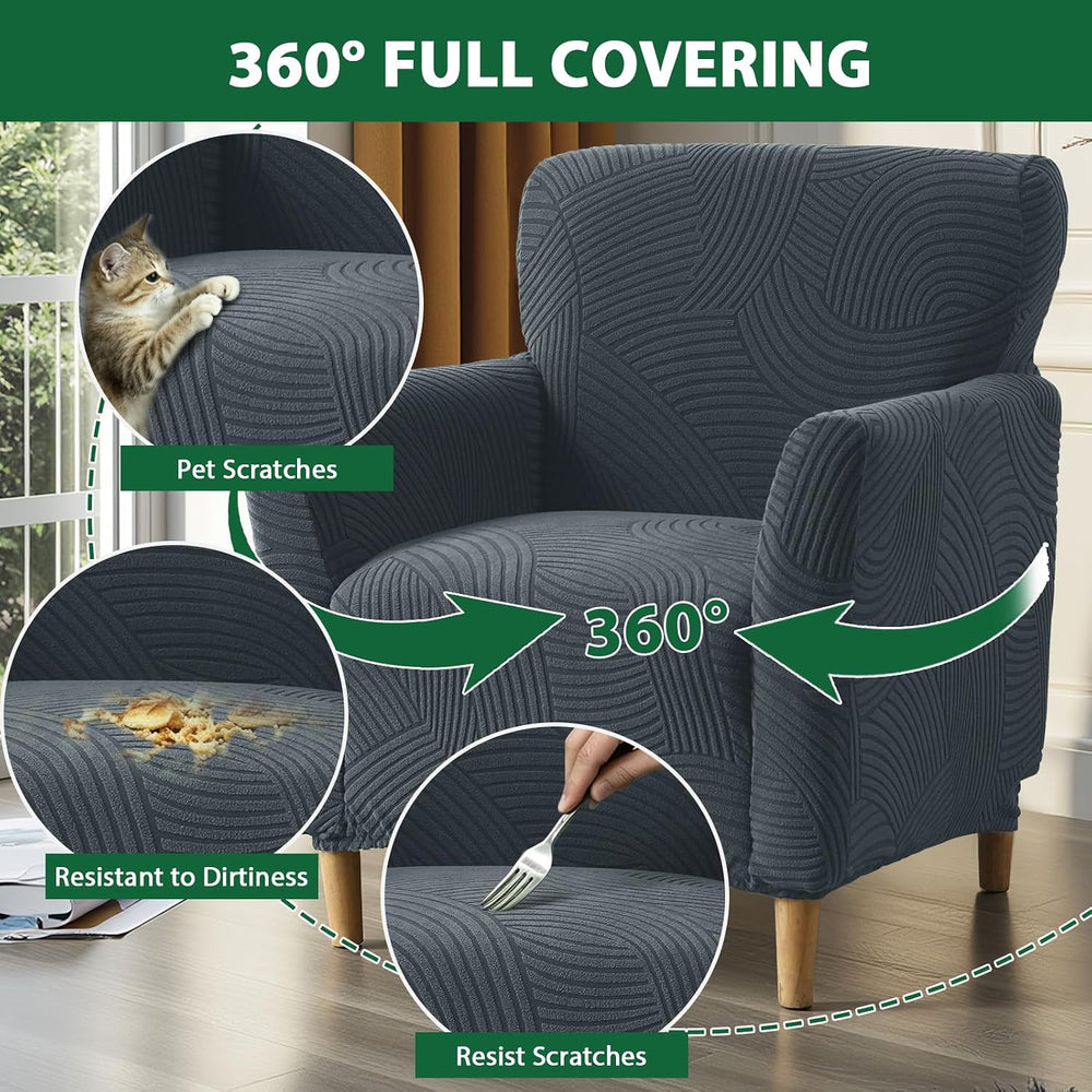 Stretch Chair Covers Armchair Slipcovers for Living Room,Dark Gray