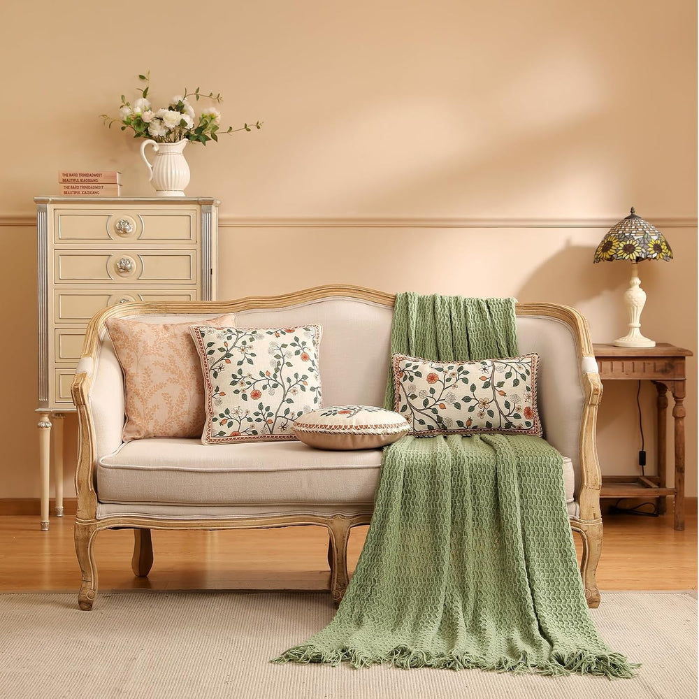 ISAENNE Designer Vintage Elegant Throw Pillow Cover,Set of 4