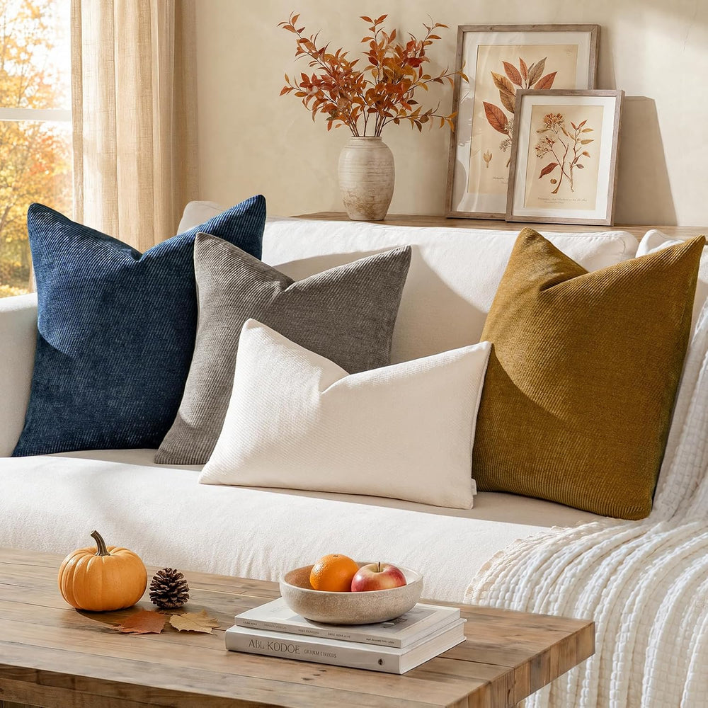 Fall Decorative Throw Pillow Covers Pack of 2,26x26 Inch Warm Brown