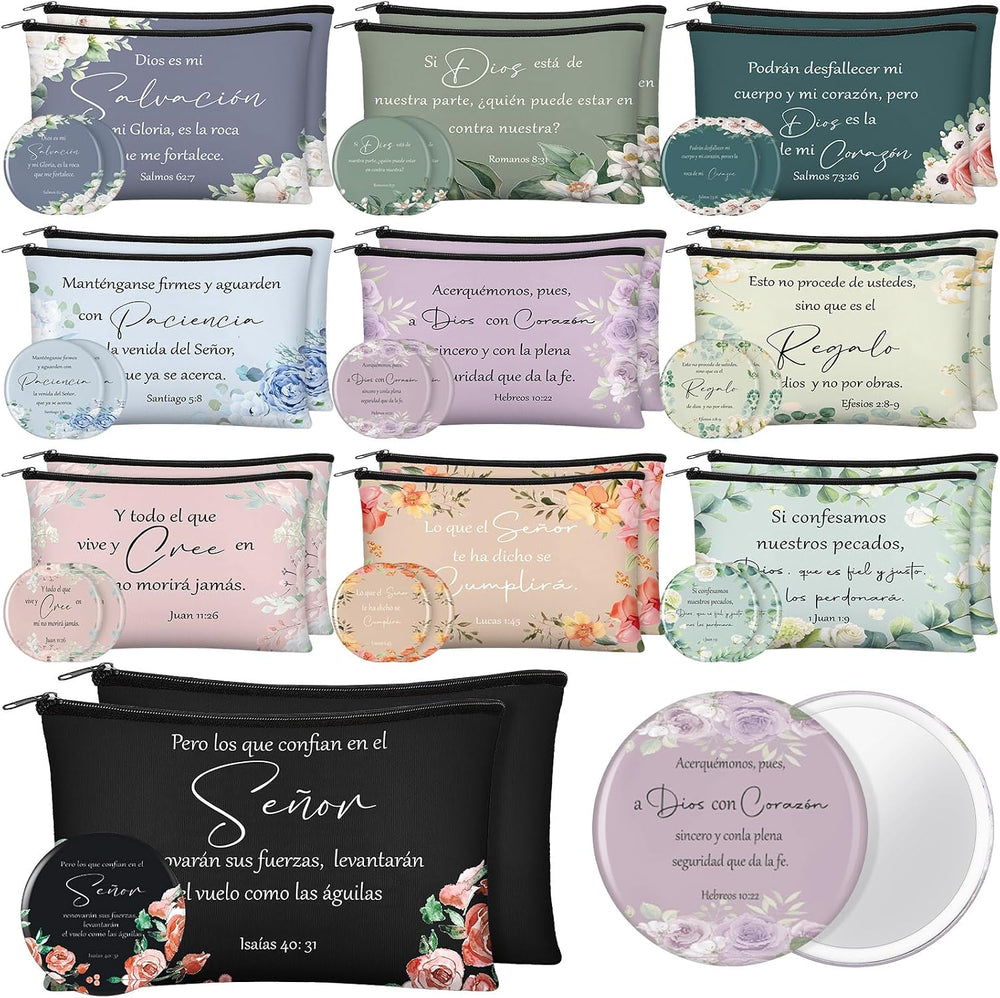 Abbylike 40 Pcs Christian Gift for Women Include 20 Bible Verse Makeup Bags 2...