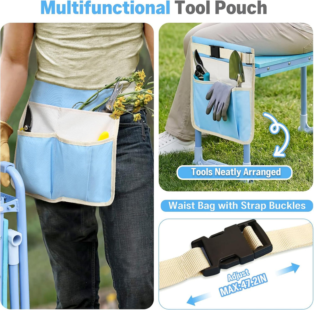 Garden Kneeler and Seat Heavy Duty, Foldable Gardening Stool Bench