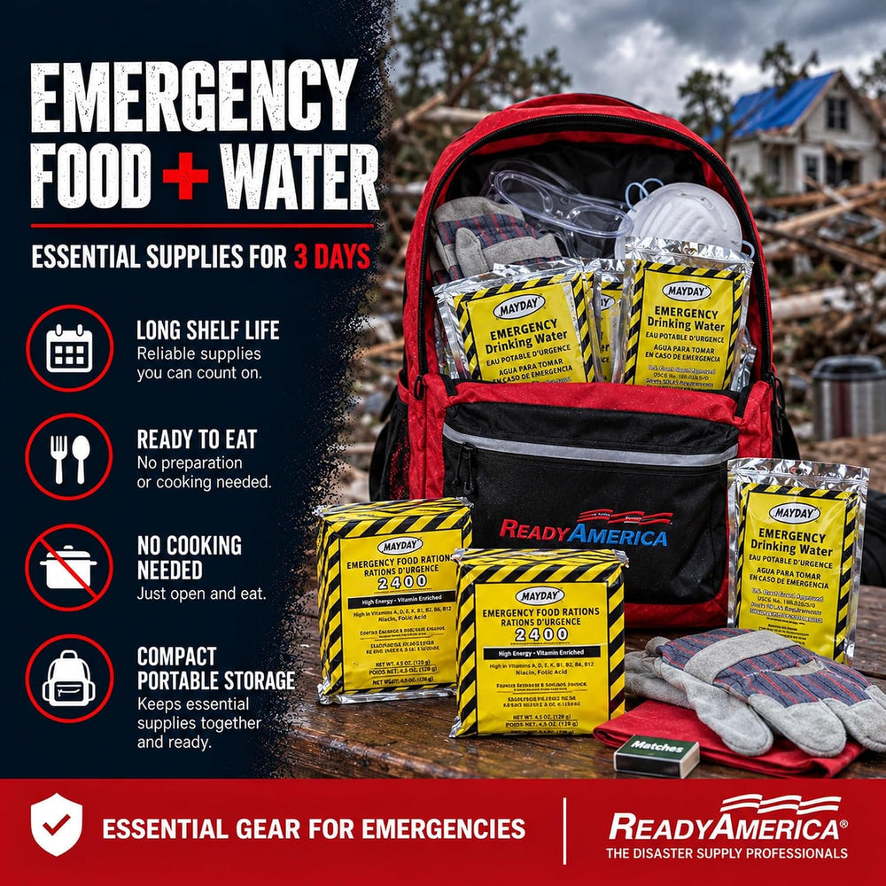 Ready America 70287 Tornado Emergency 2-Person 3-Day Backpack