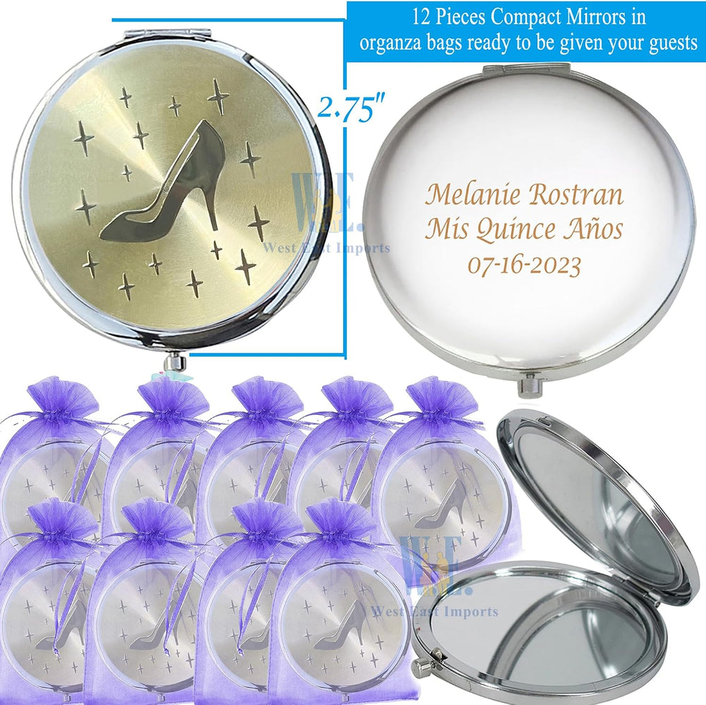 WE Personalized Compact Mirror Favor (12 PCS) - Cinderella Heel Purple