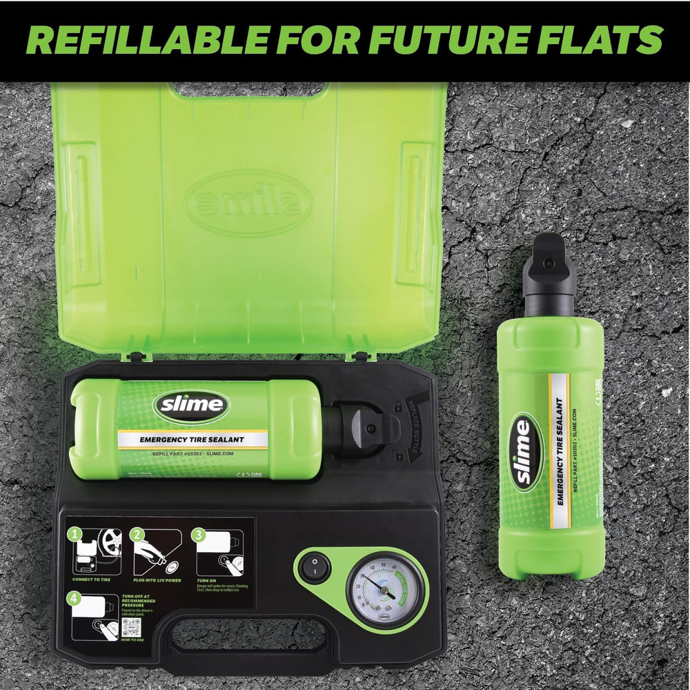Slime 50158 Flat Tire Repair Kit, Smart Spair Ultra, All-in-One Solution, Rep...