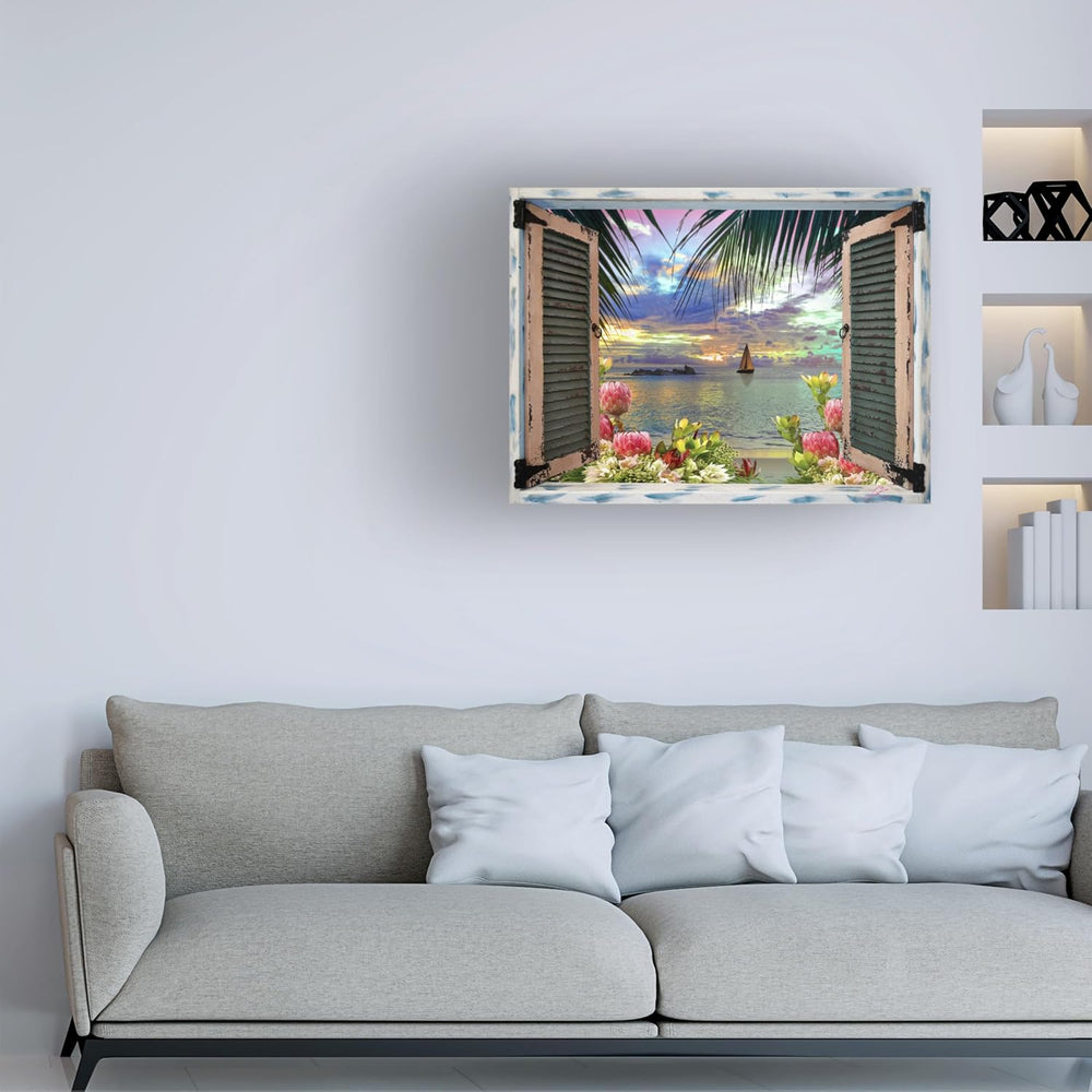 Leo Kelly 'Tropical Window to Paradise III' Canvas Art