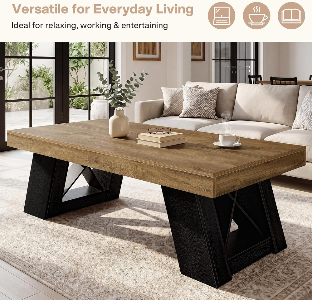 Tribesigns 55" Extra Large Rectangle Coffee Table for Living Room